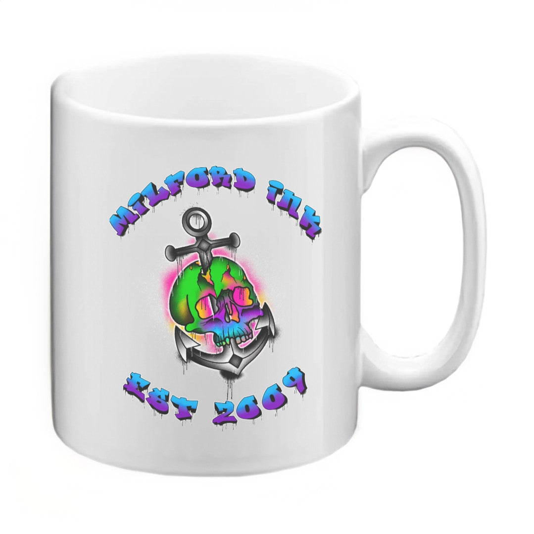 Milford Ink Skull Logo Mug