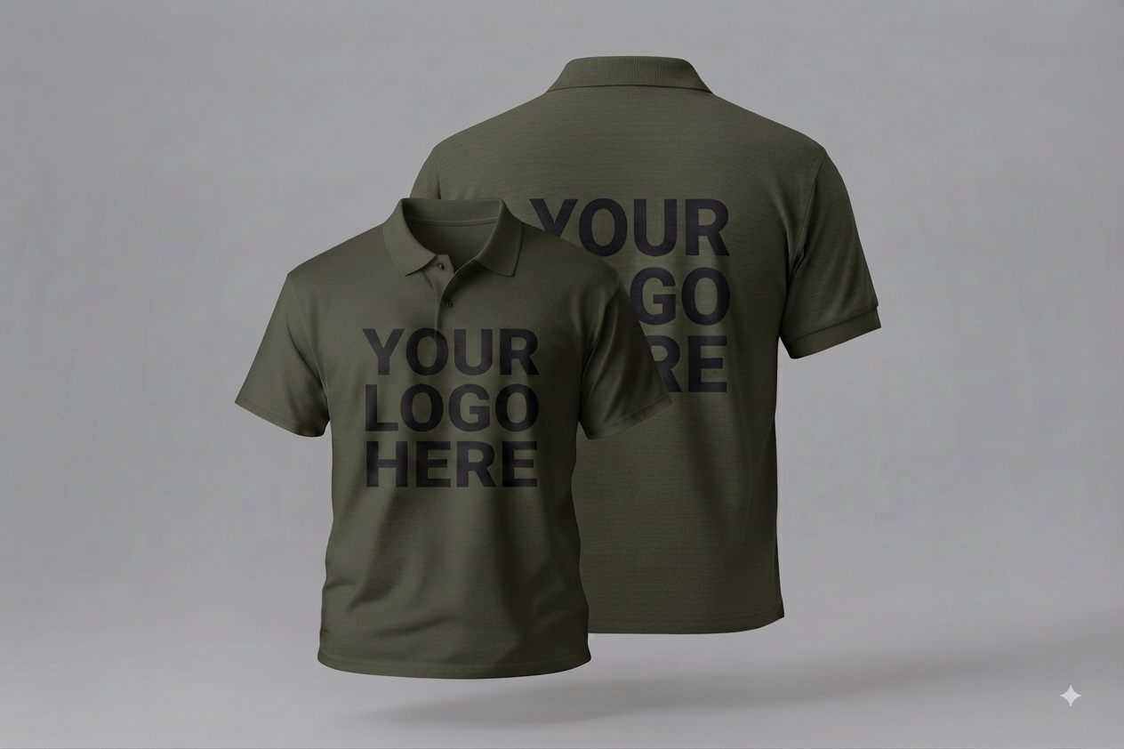 Custom polo shirt With Large Back, Large Front Logo
