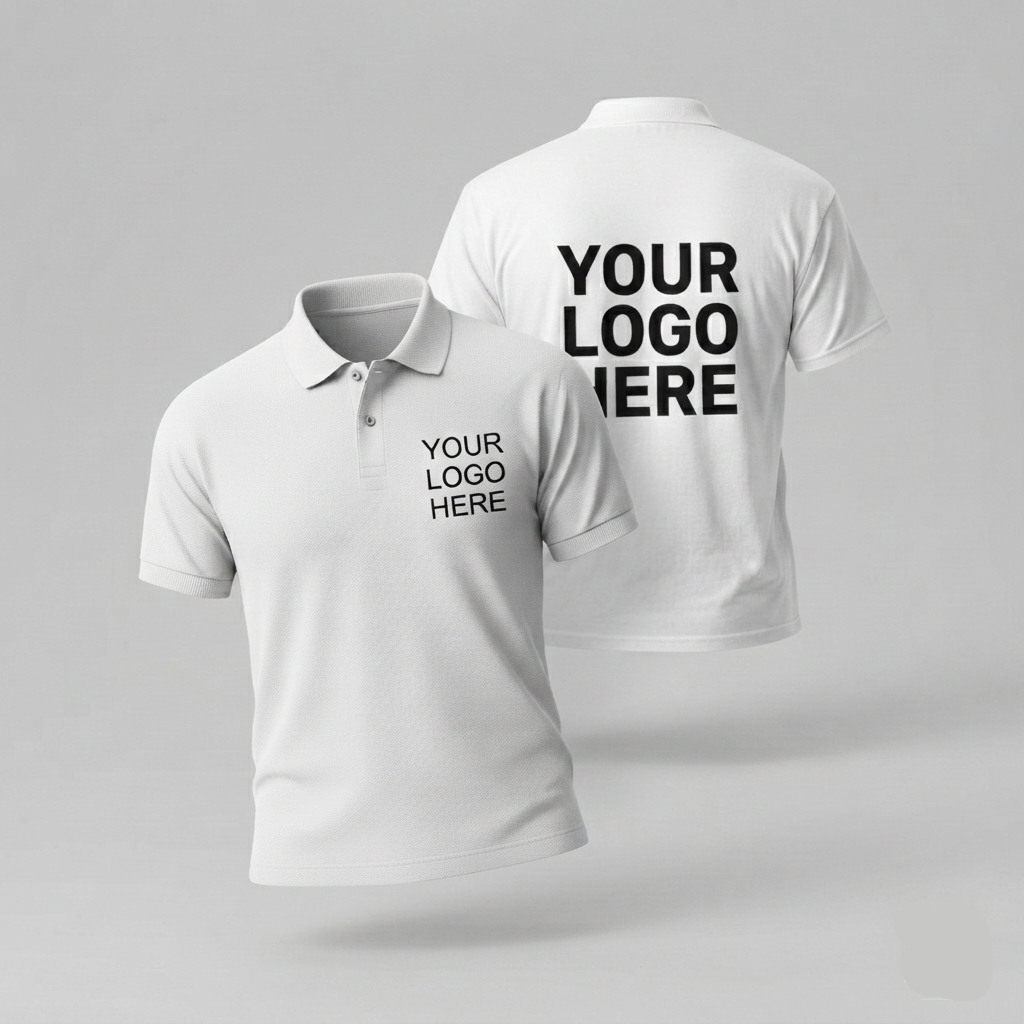 Custom polo shirt With Large Back, Small Front Logo
