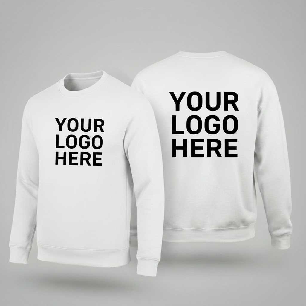 Custom Sweatshirt With Large Front, Large Back Logo