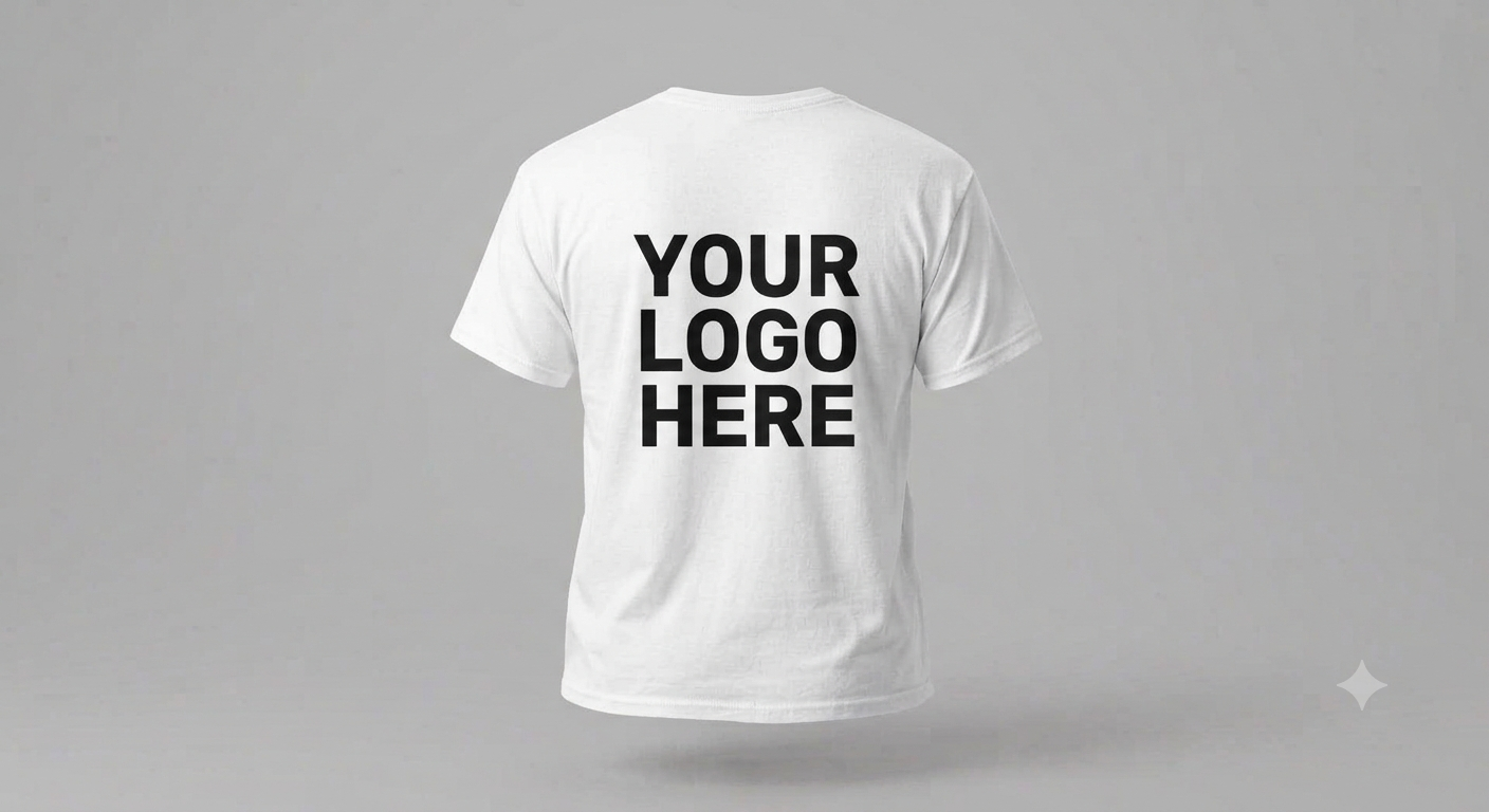Custom White T-Shirt With Large Back Logo