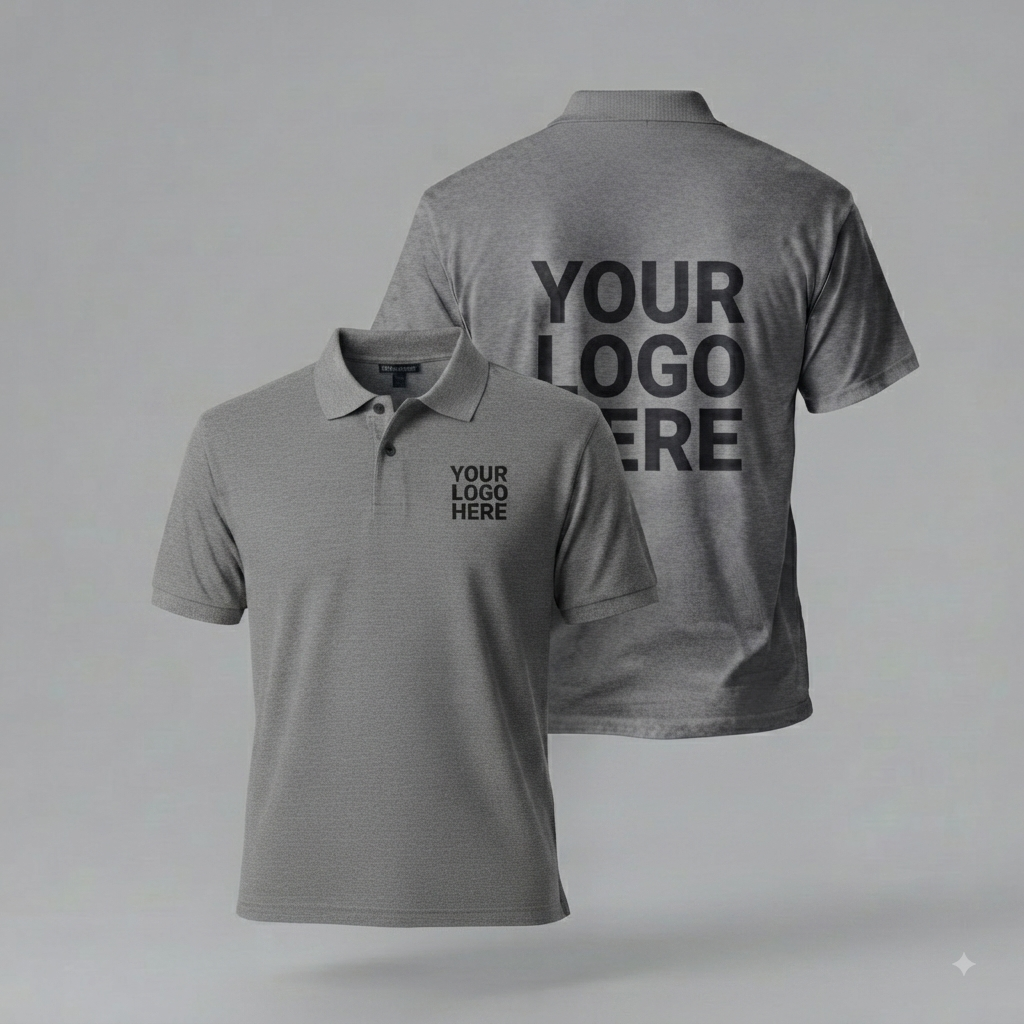 Custom polo shirt With Large Back, Small Front Logo