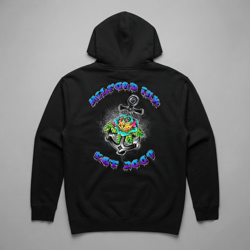 Milford Ink Rose Logo Hoodie