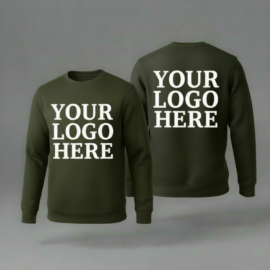 Custom Sweatshirt With Large Front, Large Back Logo