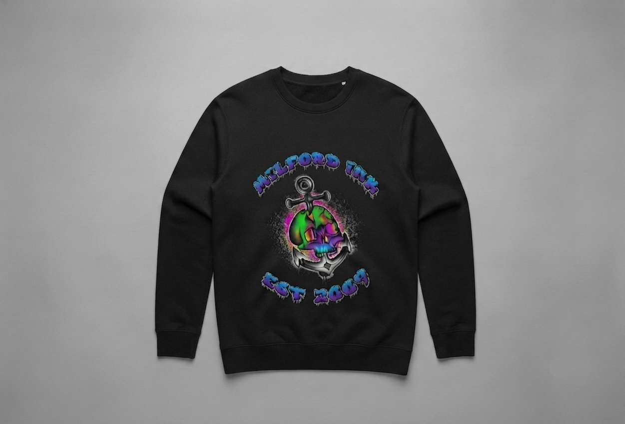 Milford Ink Skull logo Sweatshirt