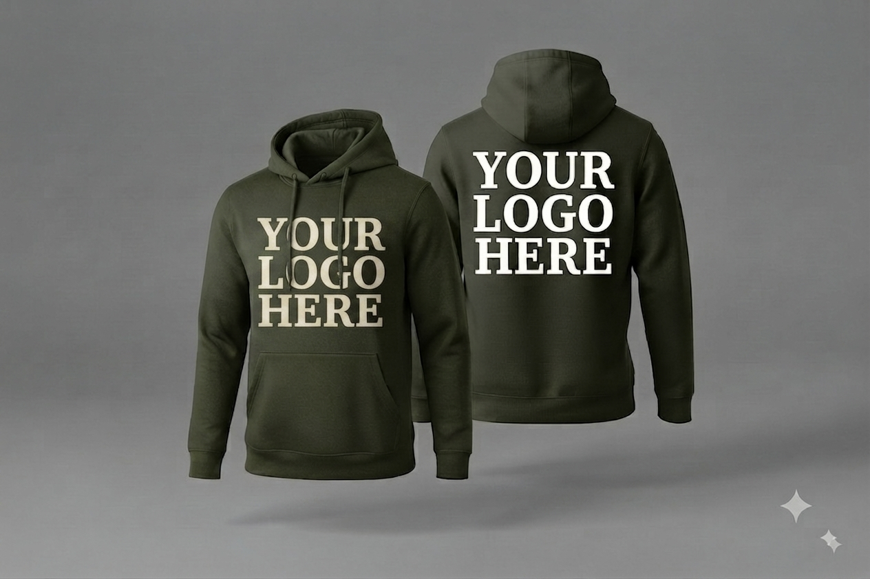 Custom Hoodie With Large Front, Large Back Logo