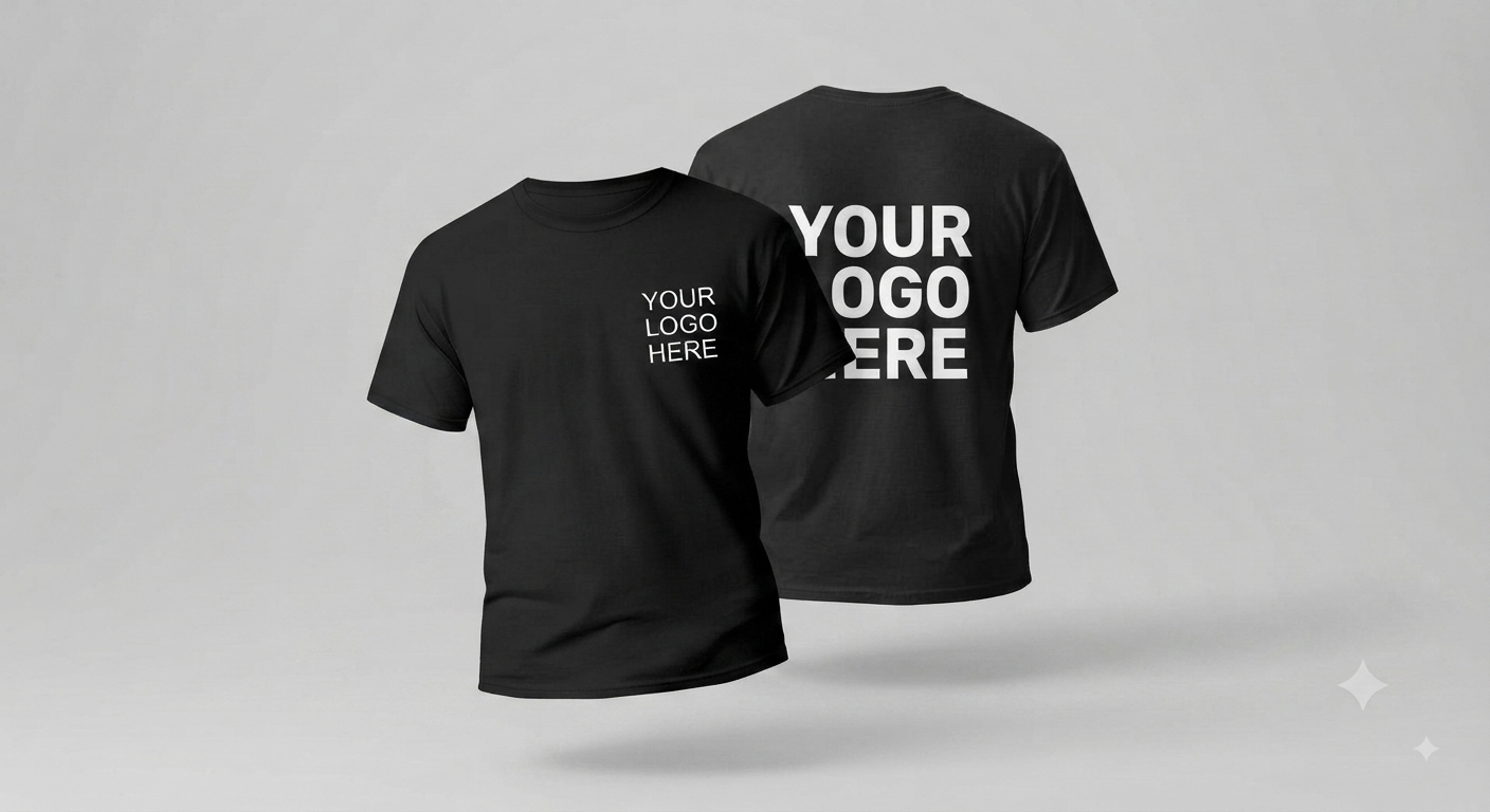 Custom T-Shirt With Large Back, Small Front Logo