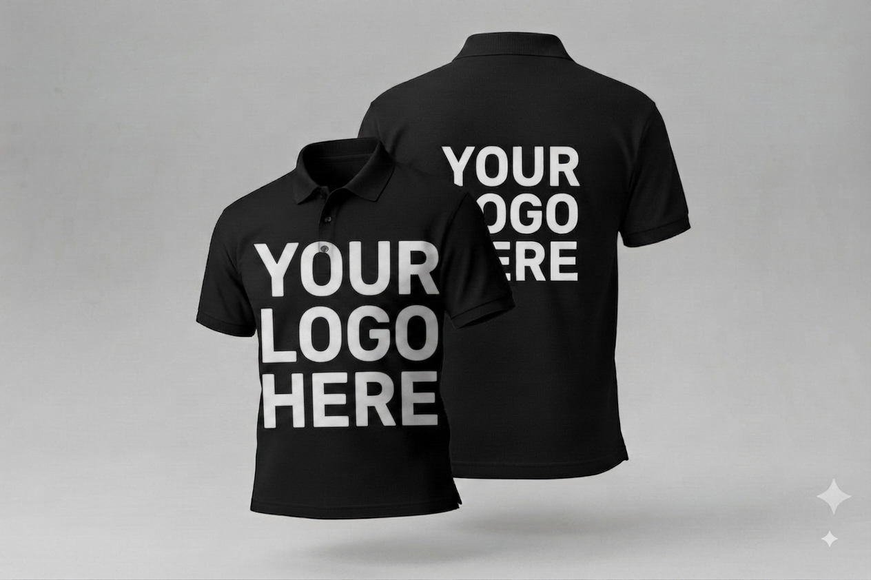 Custom polo shirt With Large Back, Large Front Logo