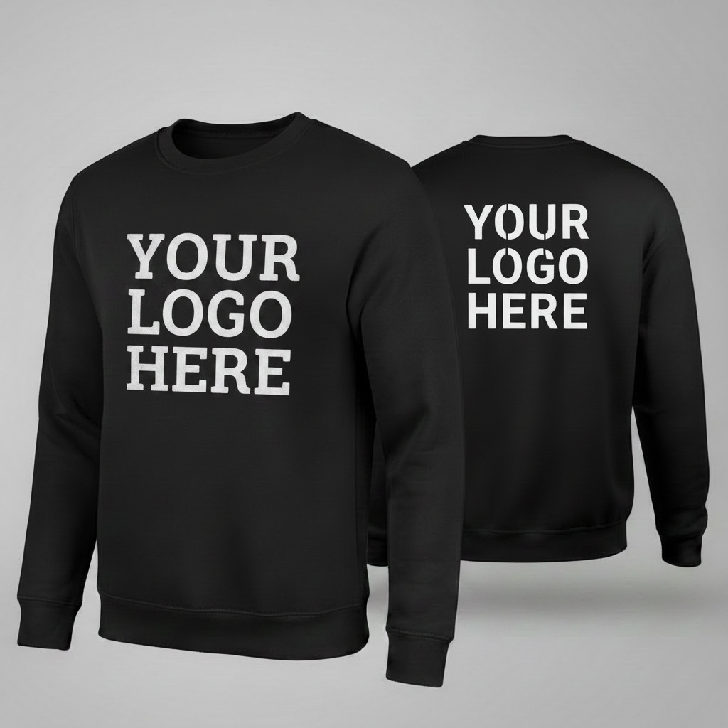 Custom Sweatshirt With Large Front, Large Back Logo