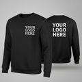 Custom Sweatshirt With Small Front, Large Back Logo