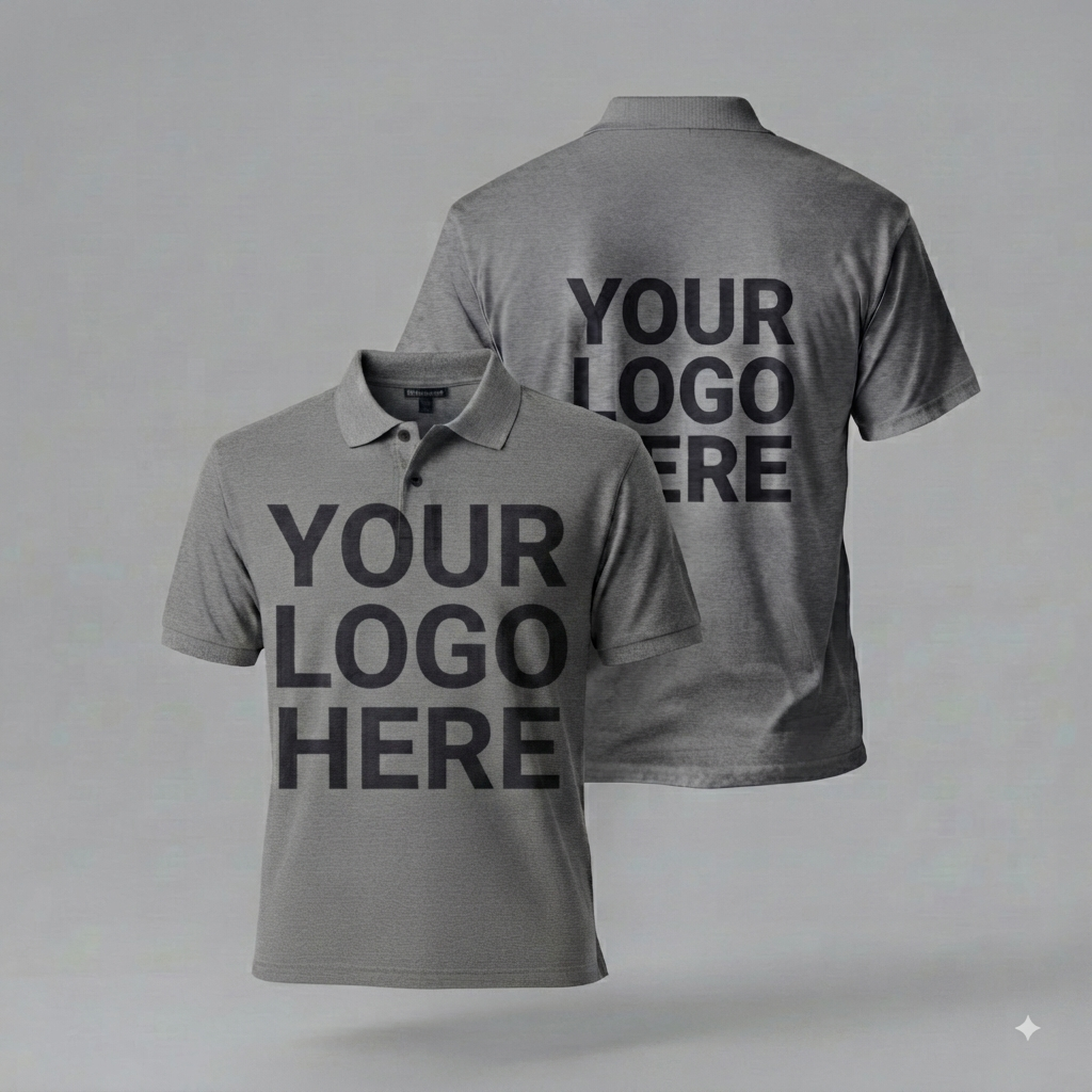 Custom polo shirt With Large Back, Large Front Logo