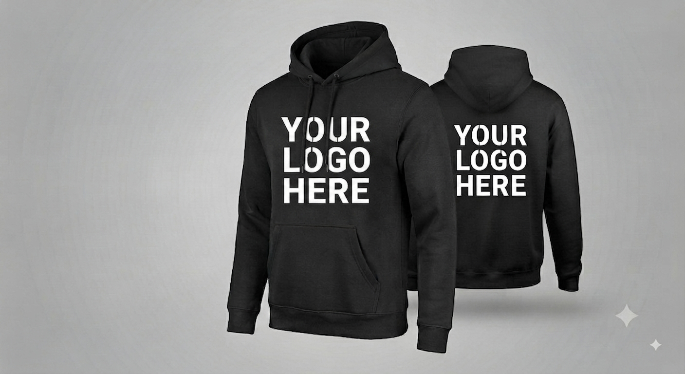 Custom Hoodie With Large Front, Large Back Logo