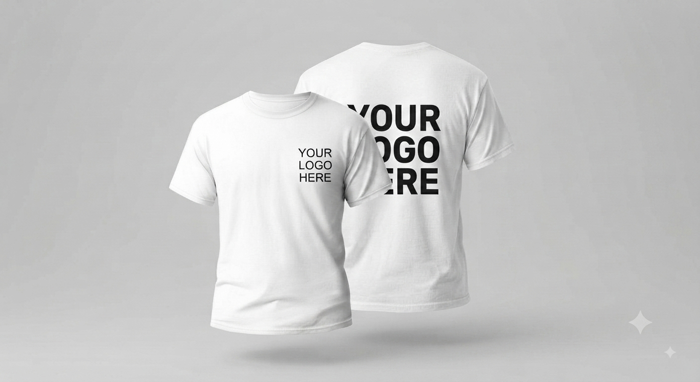 Custom T-Shirt With Large Back, Small Front Logo