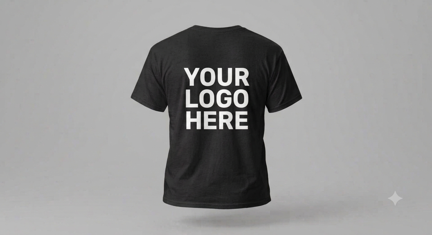 Custom Black T-Shirt With Large Back Logo